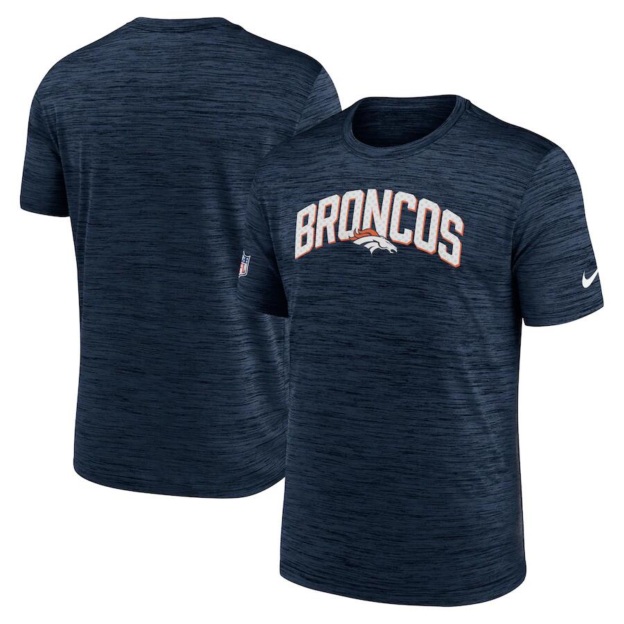 Men's Denver Broncos Navy On-Field Sideline Velocity T-Shirt Men's Denver Broncos Navy On-Field Sideline Velocity T-Shirt